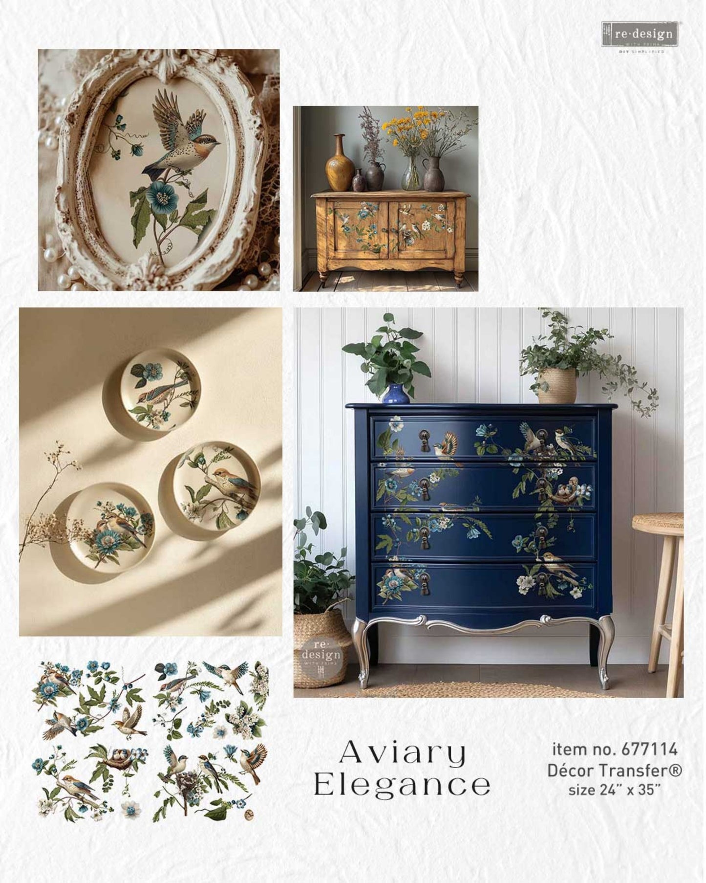 Aviary Elegance - Decor Transfers® Redesigns with Prima Furniture Transfers