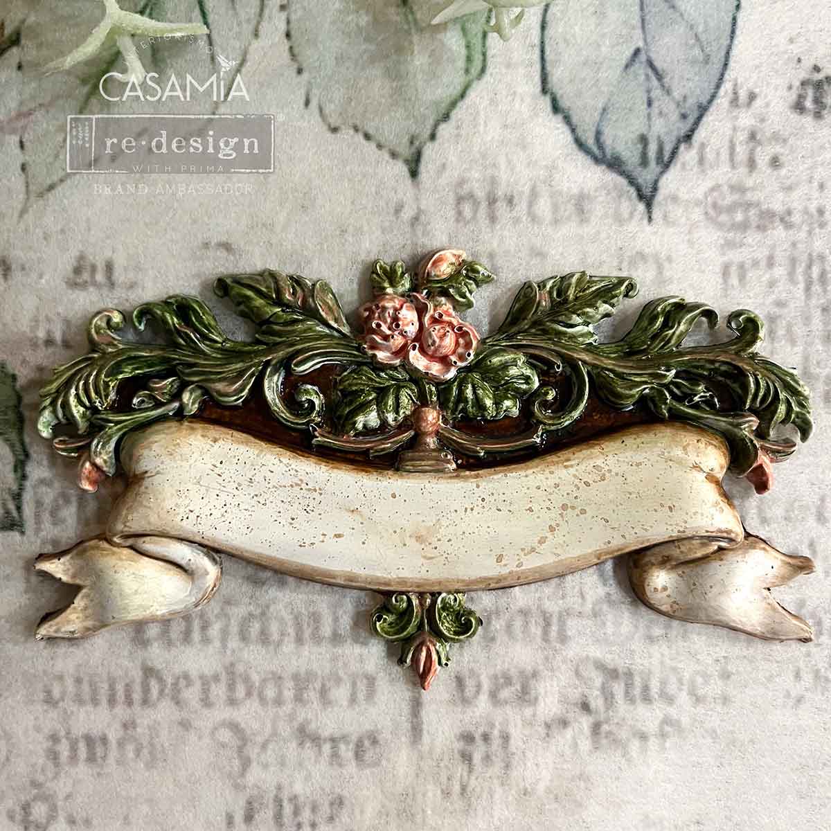Blooming Banners Mould – 10″x5″, 8mm thickness ~ Redesign Decor Moulds® Silicone Decor Mould - Furniture Decor Mould
