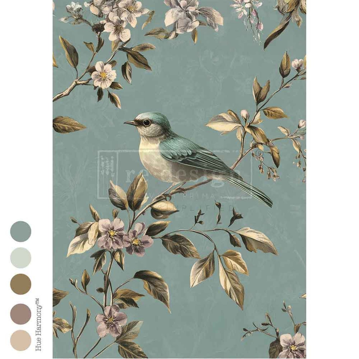 Blue Song A1 Decoupage Fiber - Redesign Decor Tissue Paper ~ Decoupage Paper for Furniture 23.4" x 33.1″