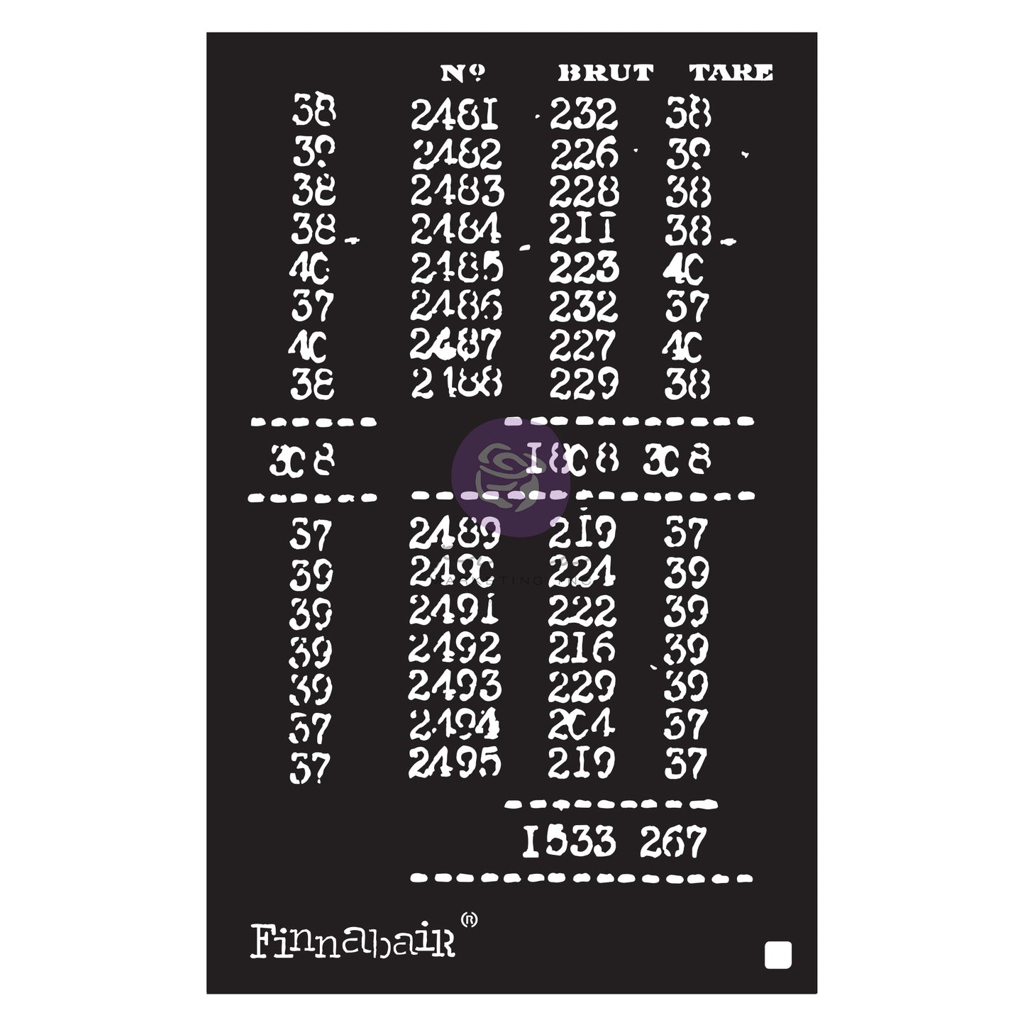 Finnabair Book Of Numbers - Decor Stencils® – Redesign with Prima – 1 pc, sheet size 6″x9″