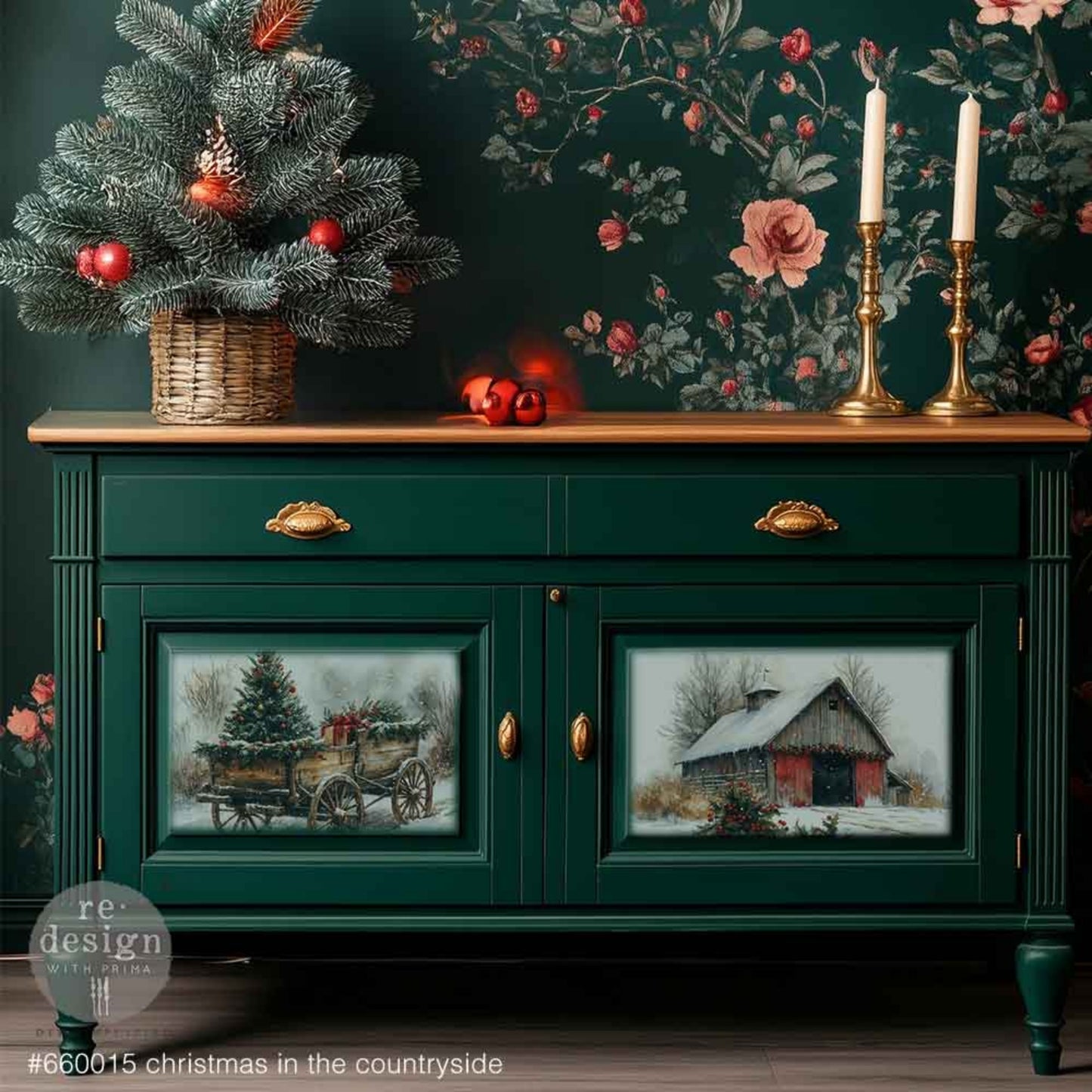 Christmas In The Countryside - A3 Decoupage Fiber Pack - Redesign Decor Tissue Paper ~ Decoupage Paper for Furniture 11.7″x16.5″