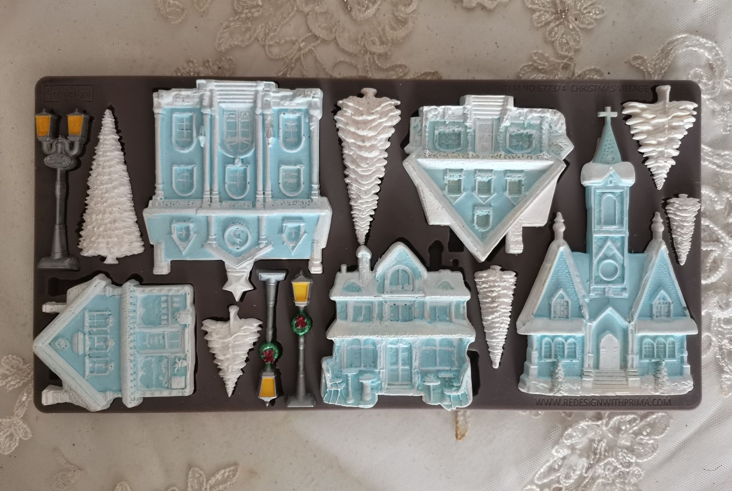 Christmas Village – Holiday Silicone Mould ~ 1 pc, 5″x10″x8mm