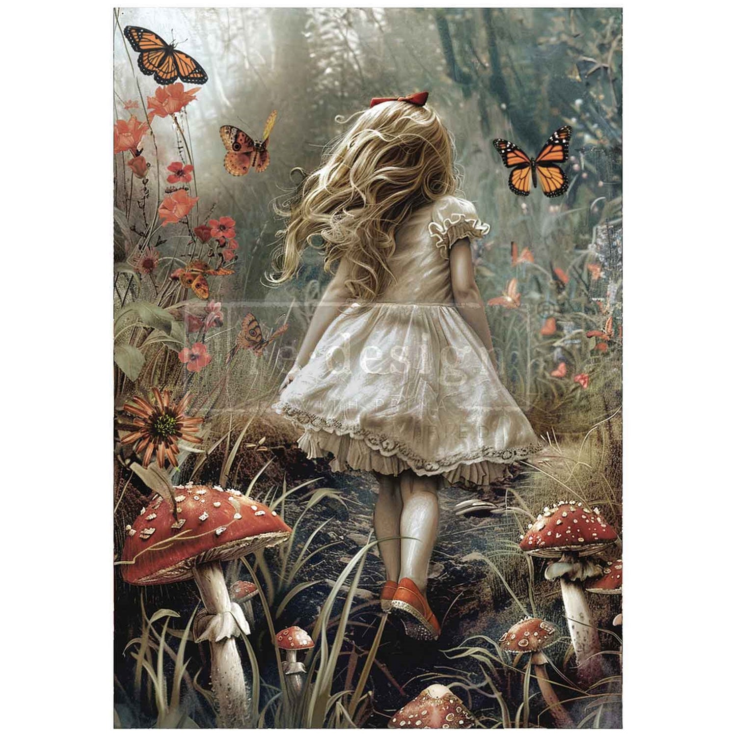 Dreamlike Trails A1 Decoupage Fiber - Redesign Decor Tissue Paper ~ Decoupage Paper for Furniture 23.4" x 33.1″