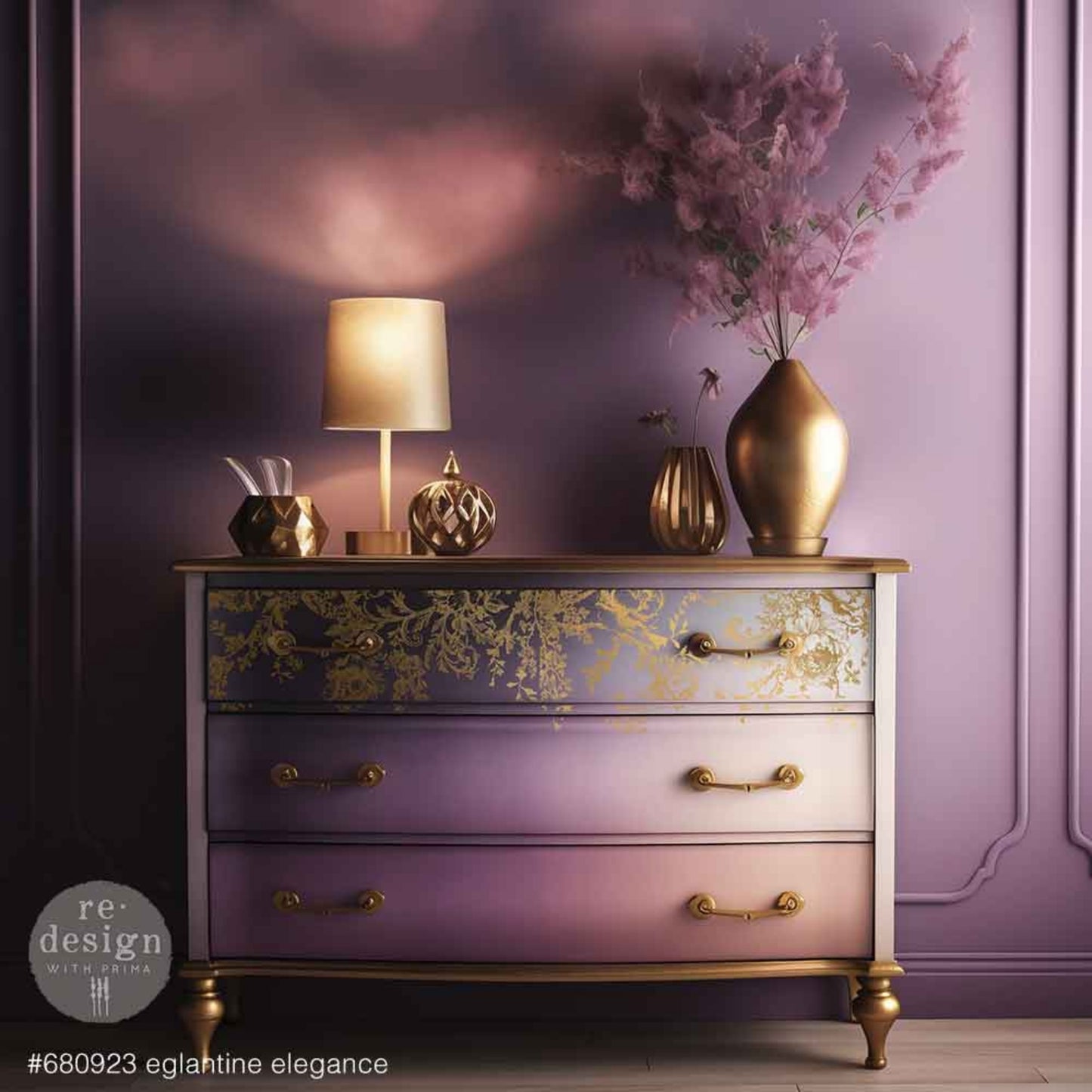 Églantine Elegance – Gold Foil Décor Transfer by Re·Design with Prima