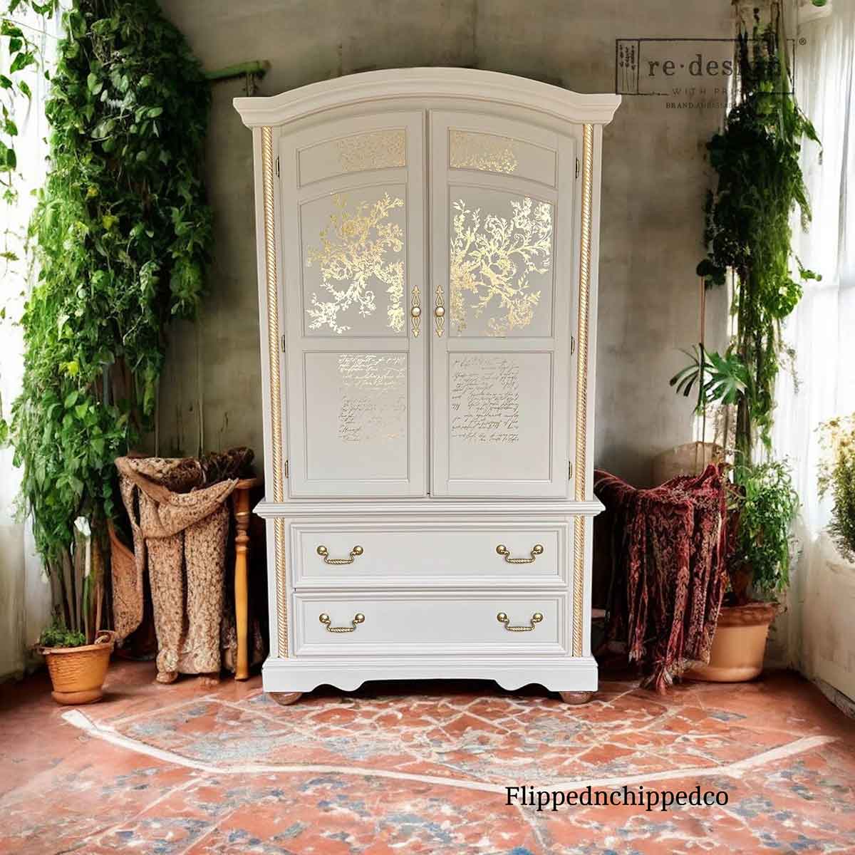Églantine Elegance – Gold Foil Décor Transfer by Re·Design with Prima