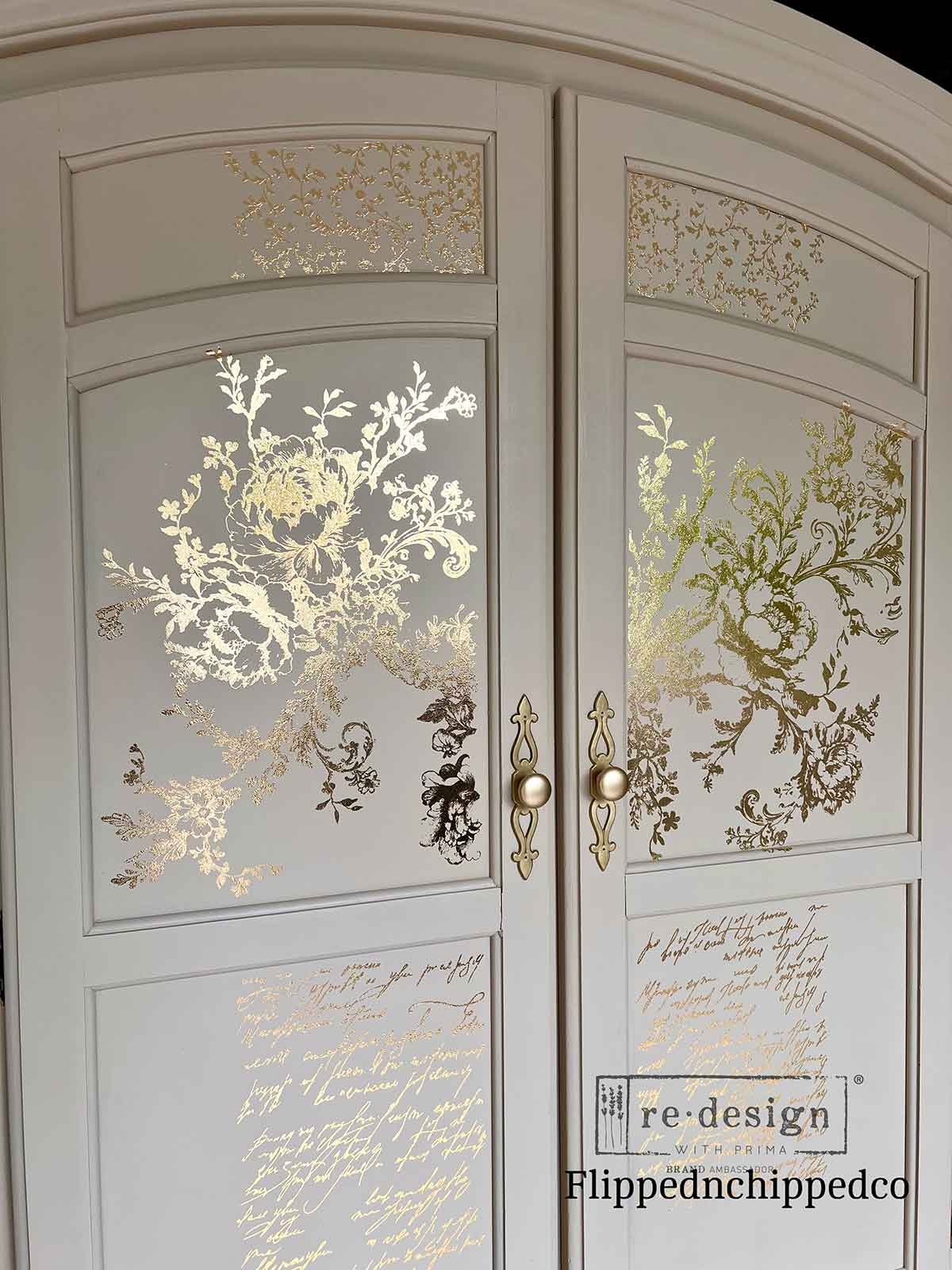 Églantine Elegance – Gold Foil Décor Transfer by Re·Design with Prima