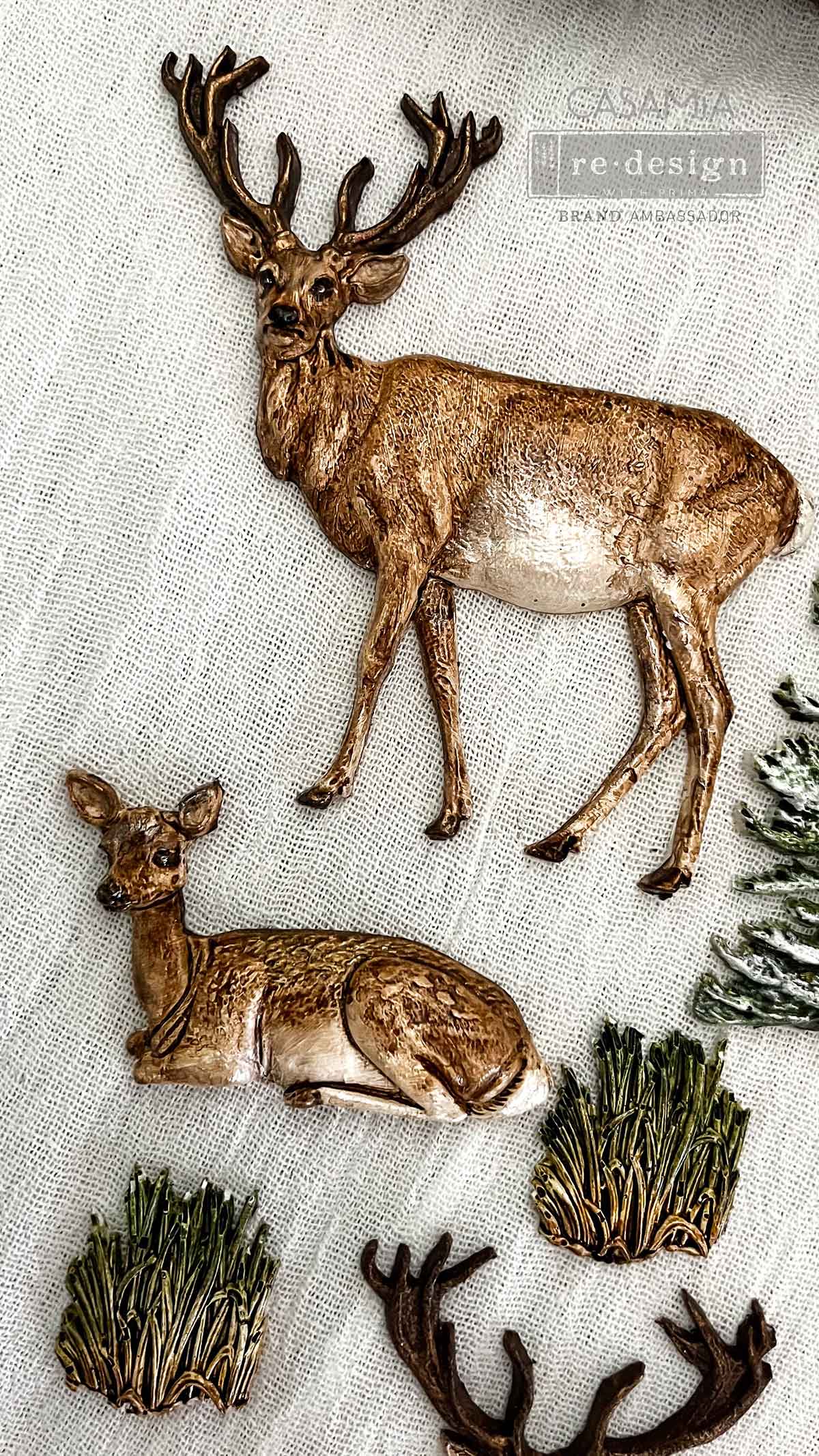 Evergreen Christmas Magic – Reindeer & Pine Tree Silicone Mould ~ 1 pc, 5″x10″x8mm
