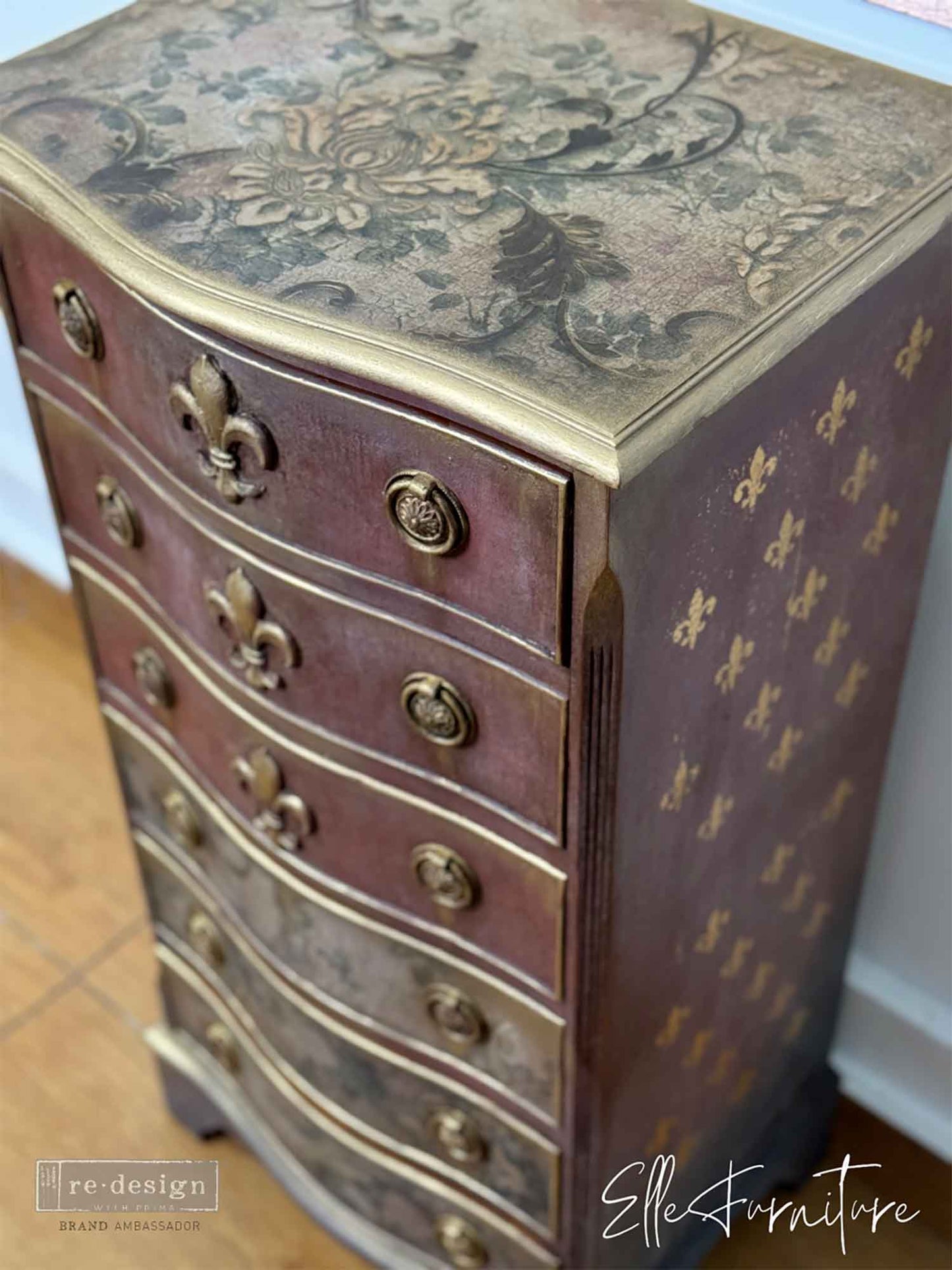 Fleur De Lis - Decor Transfers® Foil Transfers® Rub on Transfers for Furniture, Redesign with Prima Decor Transfer, Furniture Transfer