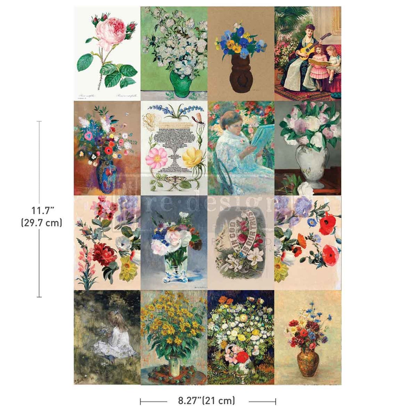 A4 Transfer – Floral Ambiance - Decor Transfers® Redesigns with Prima Furniture Transfers