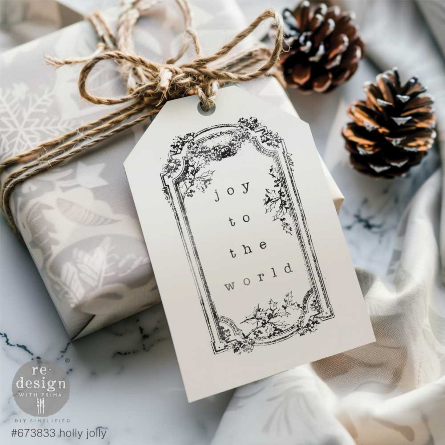 Redesign Decor Stamp – Holly Jolly – 8.5×11 sheet size