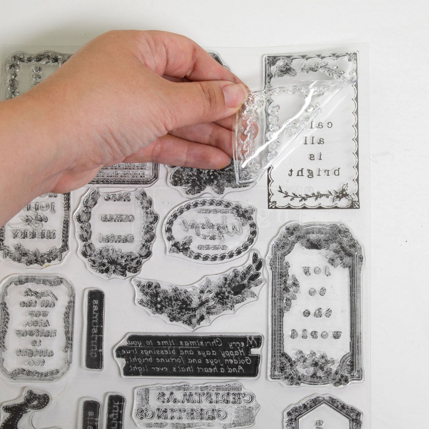 Redesign Decor Stamp – Holly Jolly – 8.5×11 sheet size