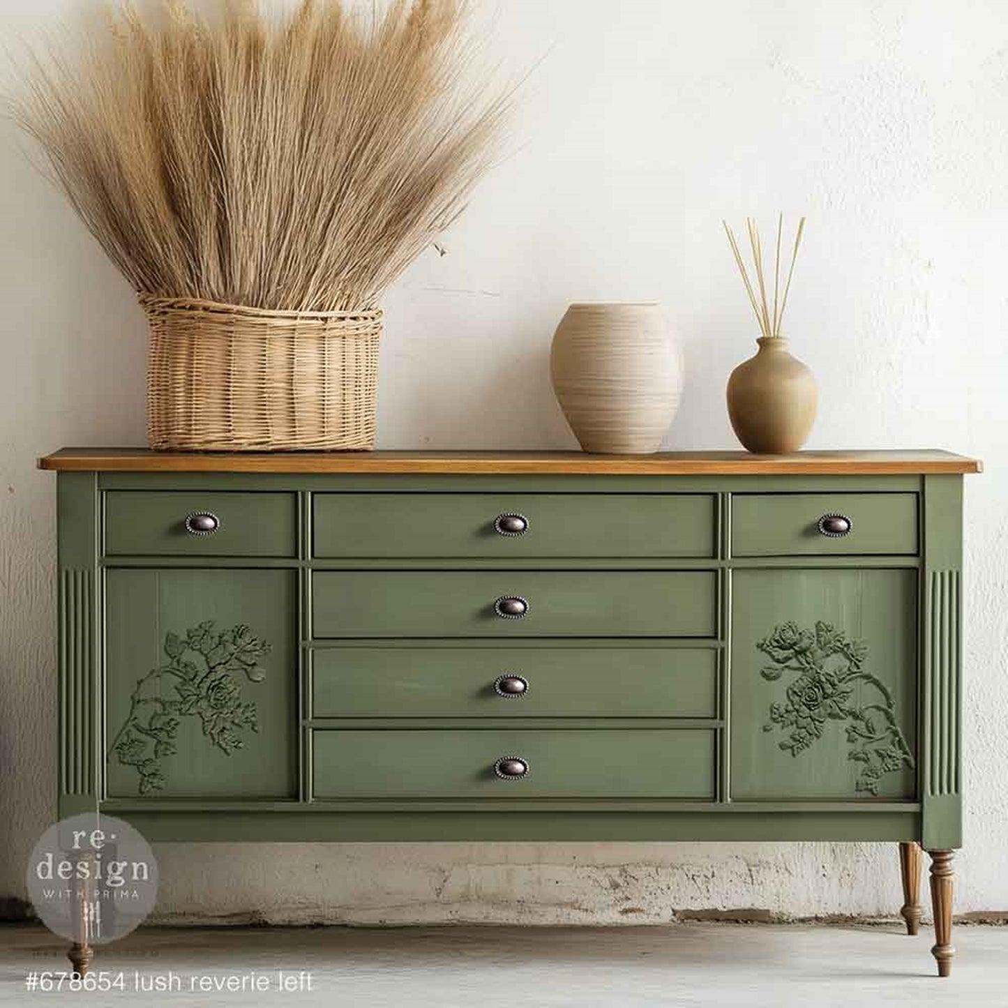 Decor Poly –  Lush Reverie (Right) – Redesigns with Prima - Prima Decor Poly - Decor Applique - Bendable Casting - Furniture makeover - Furniture Accent