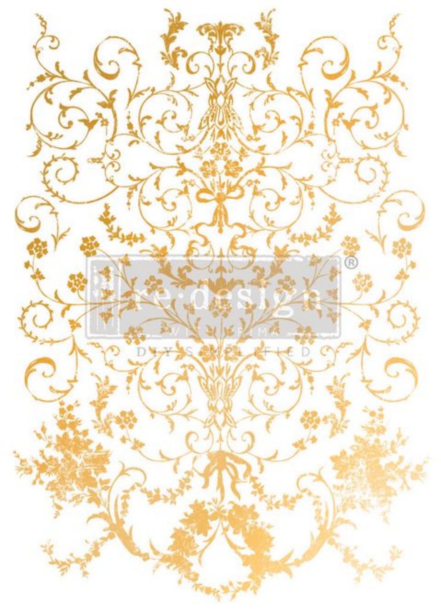 Kacha Manor Swirls – Gold Foil Décor Transfer by Re·Design with Prima