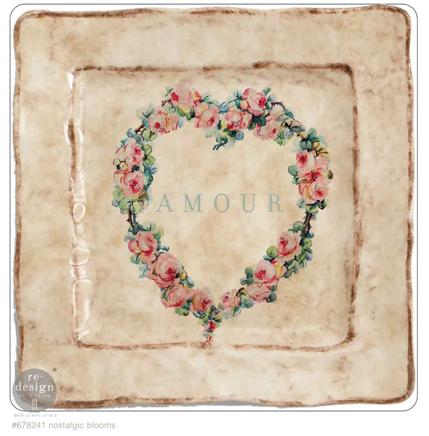 Nostalgic Blooms – H2O Transfers – 2 sheets, 8.5″x11″