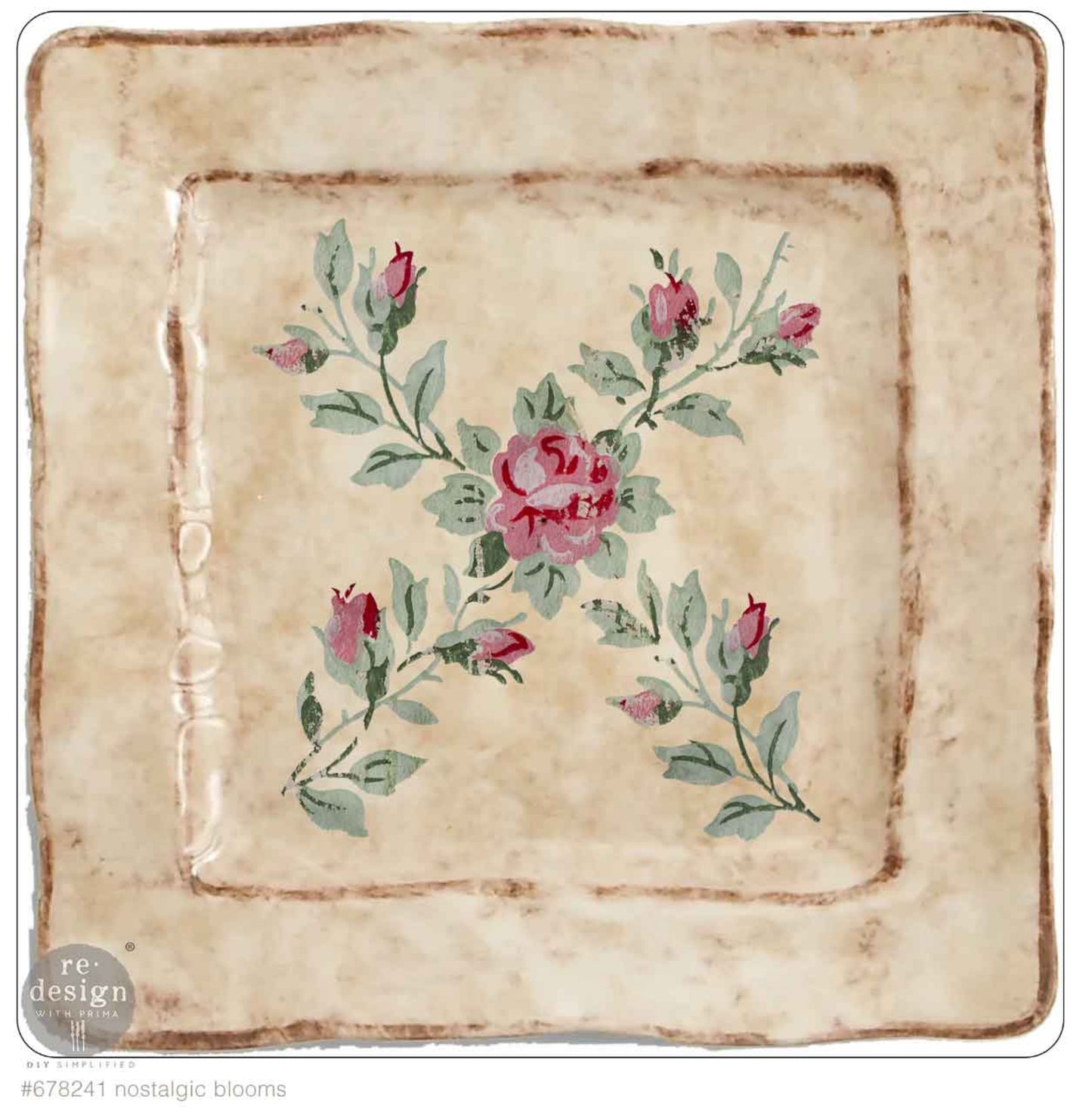 Nostalgic Blooms – H2O Transfers – 2 sheets, 8.5″x11″