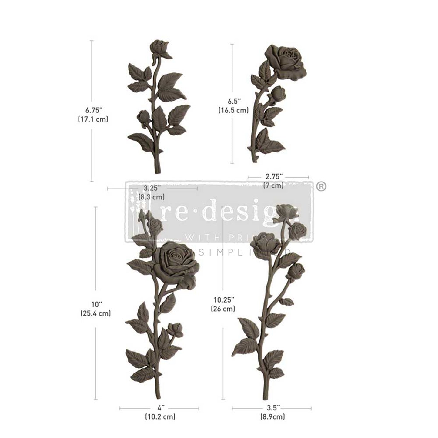 Decor Poly – Petals in Harmony– Redesigns with Prima - Prima Decor Poly - Decor Applique - Bendable Casting - Furniture makeover - Furniture accent