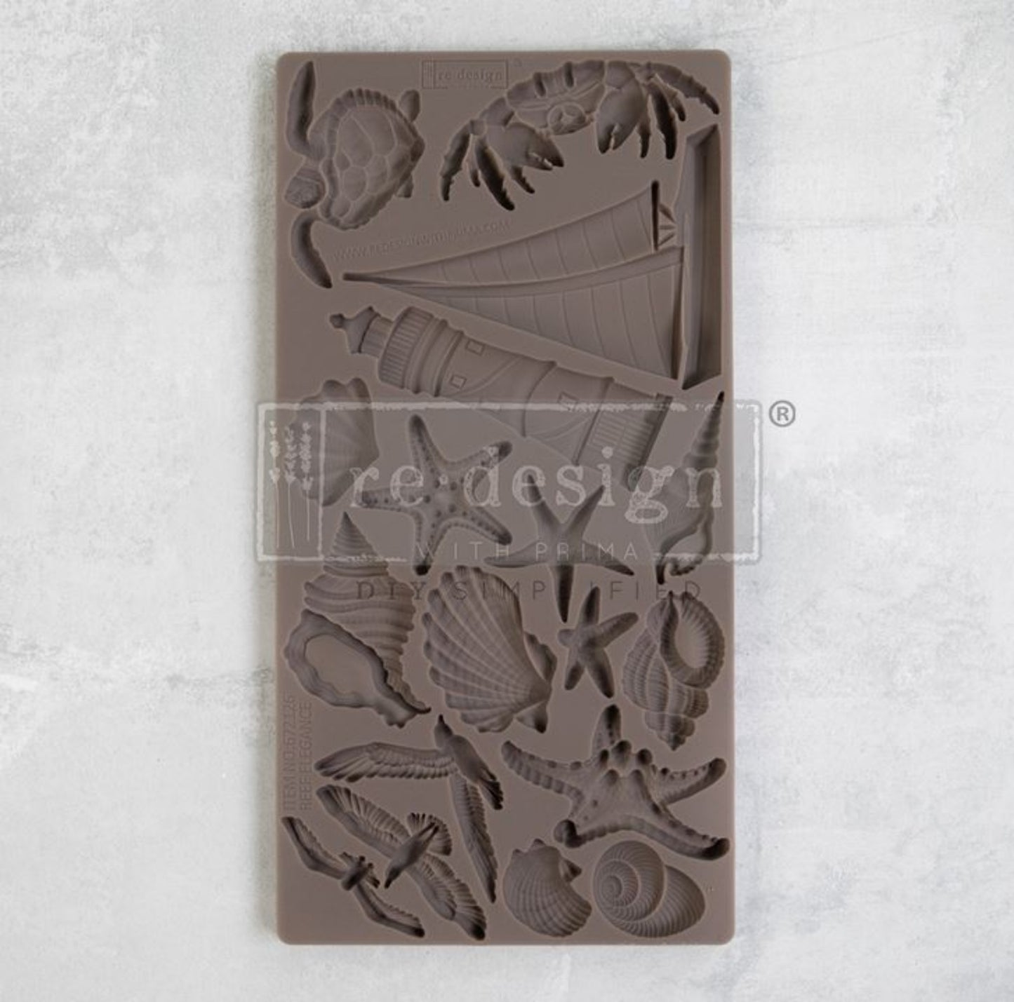 Reef Elegance – 10″x5″, 8mm thickness ~ Redesign Decor Moulds® Silicone Decor Mould - Furniture Decor Mould