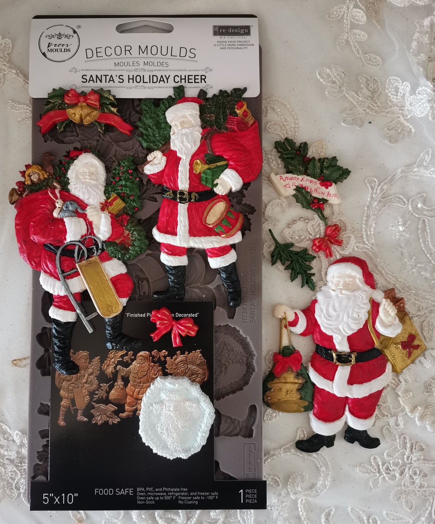 Santa’s Holiday Cheer – Christmas Silicone Mould ~ 1 pc, 5″x10″x8mm
