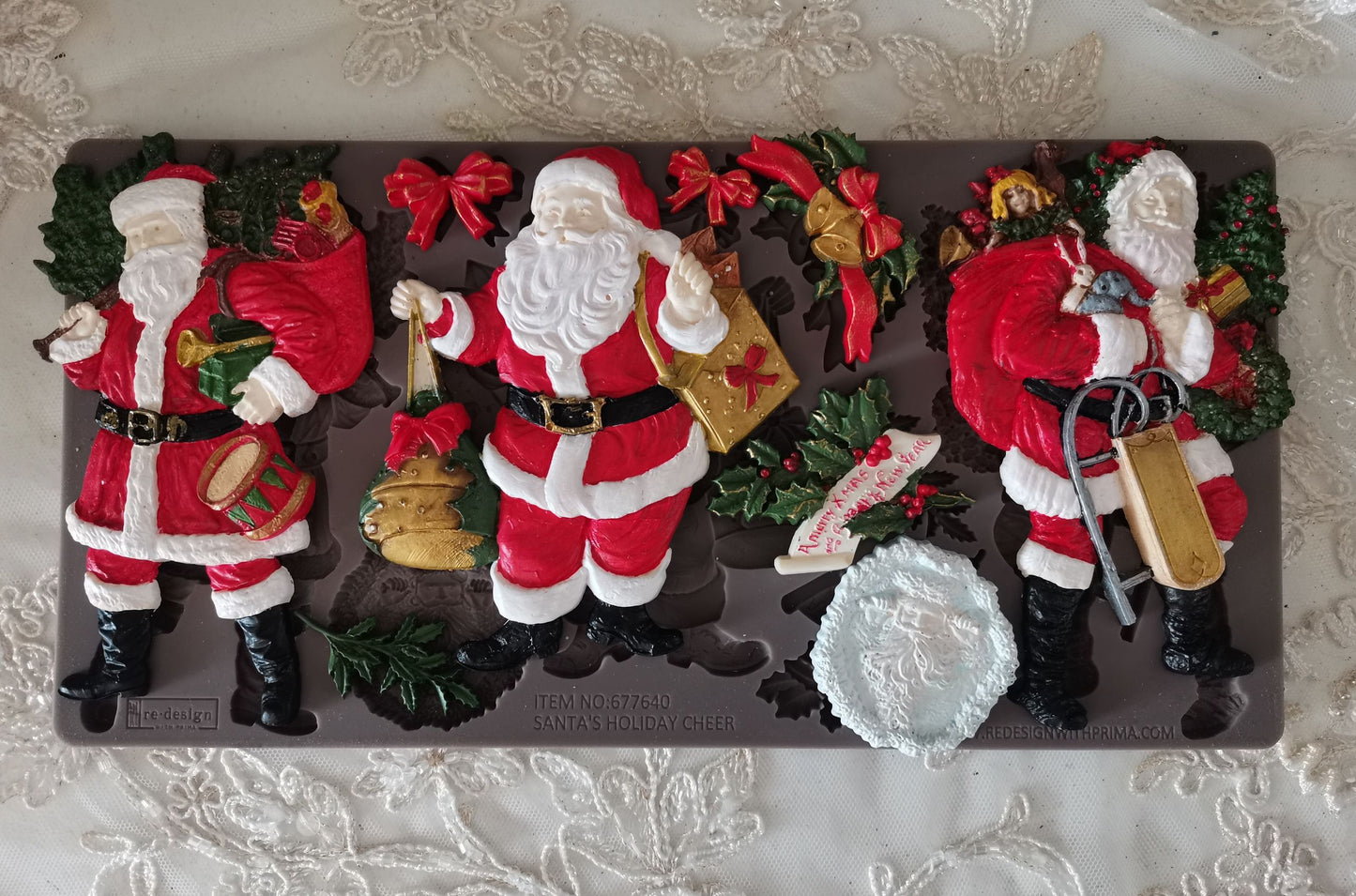 Santa’s Holiday Cheer – Christmas Silicone Mould ~ 1 pc, 5″x10″x8mm