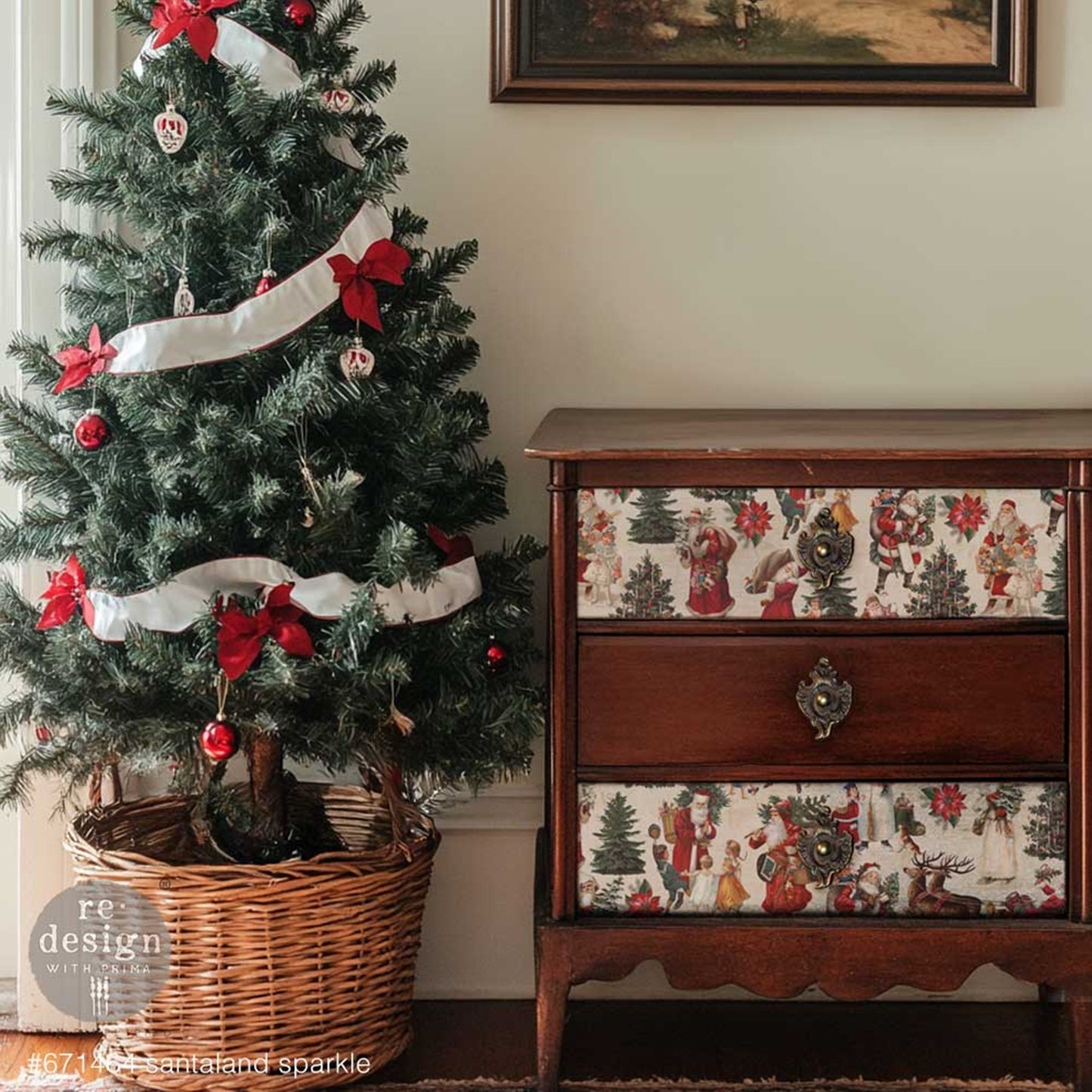 Santaland Sparkle - A3 Decoupage Fiber Pack - Redesign Decor Tissue Paper ~ Decoupage Paper for Furniture 11.7″x16.5″