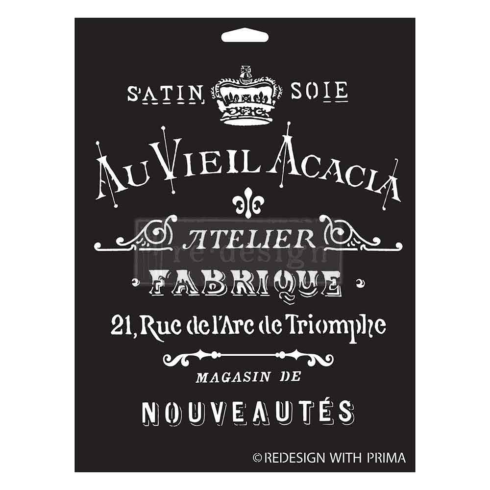 Satin Soie Stencil - Decor Stencils® – GearWorks – 1 pc, sheet size 9″x12″
