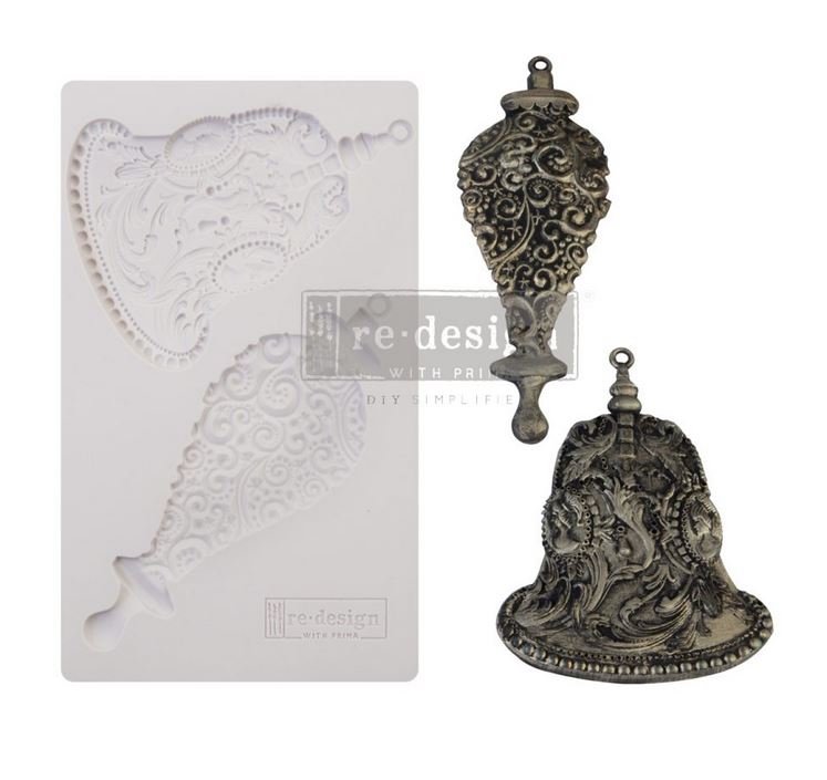 Silver Bells – Ornamental Bell Silicone Mould ~ 1 pc, 5″x8″x8mm