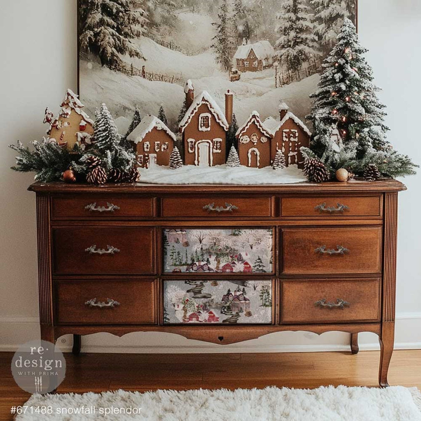 Snowfall Splendor - A3 Decoupage Fiber Pack - Redesign Decor Tissue Paper ~ Decoupage Paper for Furniture 11.7″x16.5″