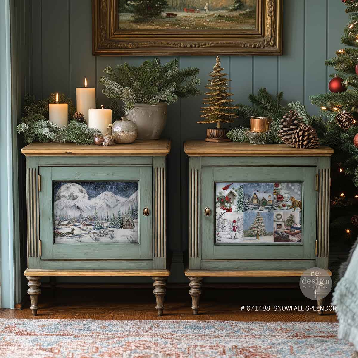 Snowfall Splendor - A3 Decoupage Fiber Pack - Redesign Decor Tissue Paper ~ Decoupage Paper for Furniture 11.7″x16.5″