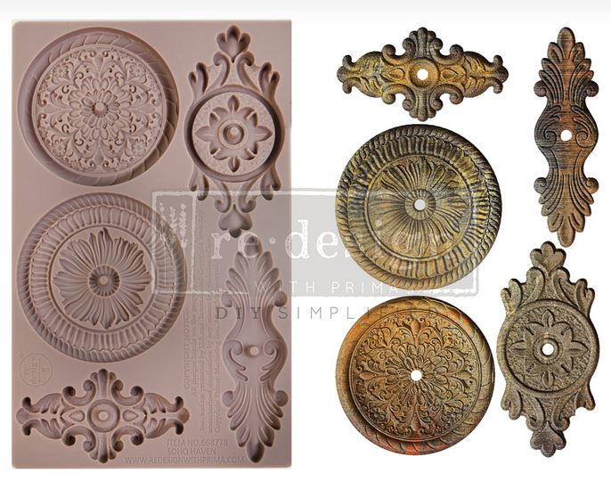 Decor Moulds® – Soho Haven Mould – 8″x5″, 8mm thickness ~ Redesign Decor Moulds® Silicone Decor Mould - Furniture Decor Mould