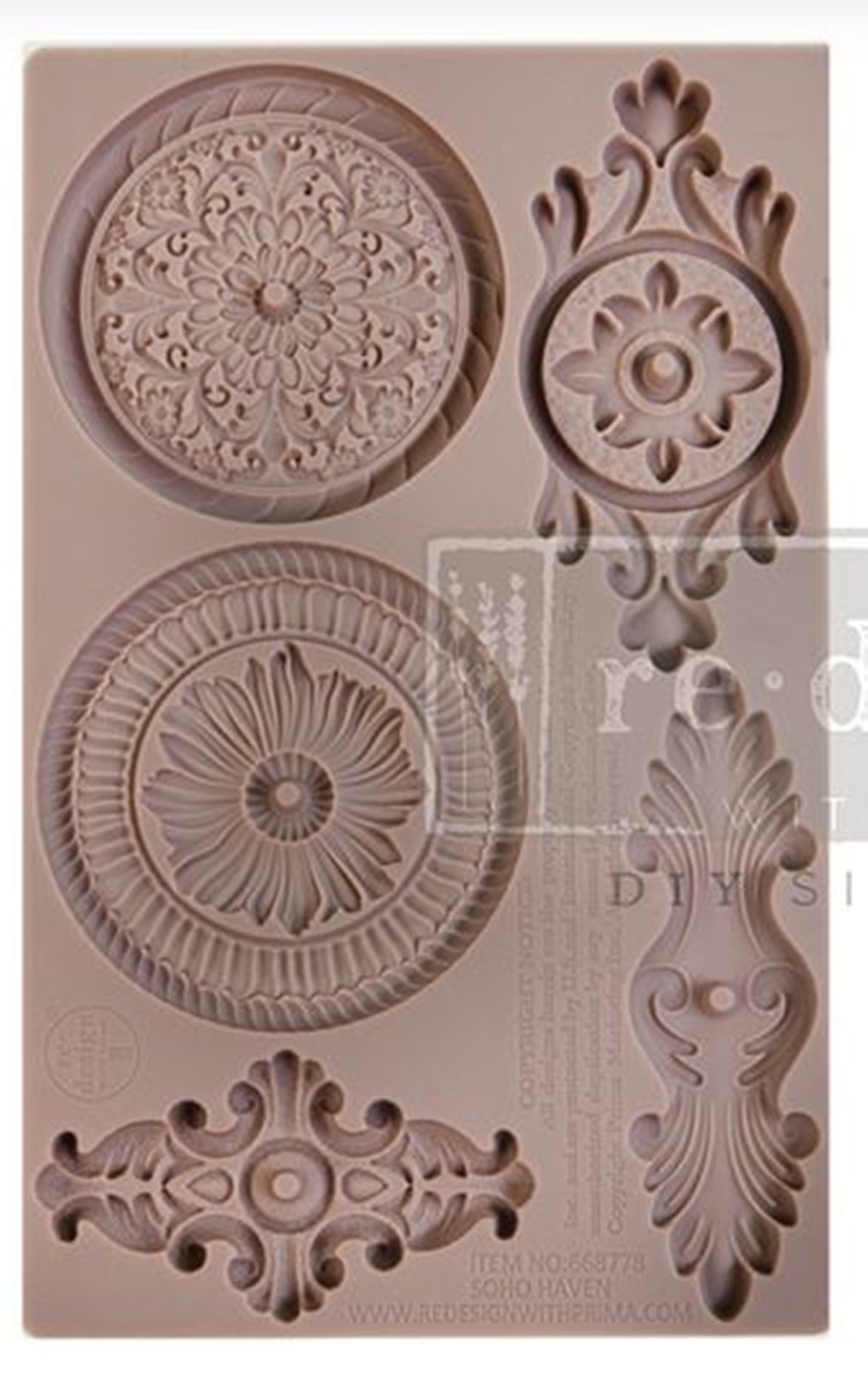 Decor Moulds® – Soho Haven Mould – 8″x5″, 8mm thickness ~ Redesign Decor Moulds® Silicone Decor Mould - Furniture Decor Mould