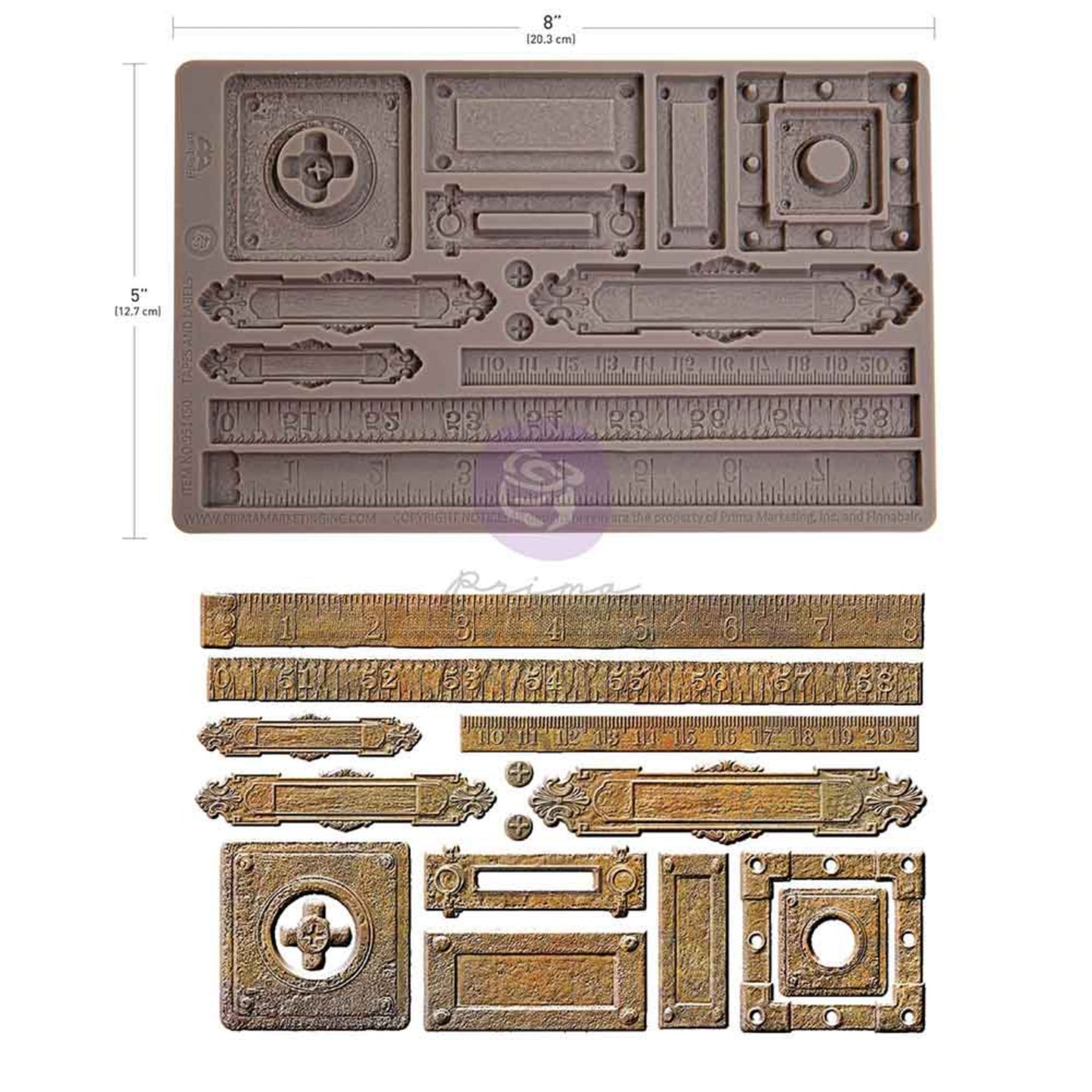 Finnabair Decor Moulds® – Tapes and Labels 5x8