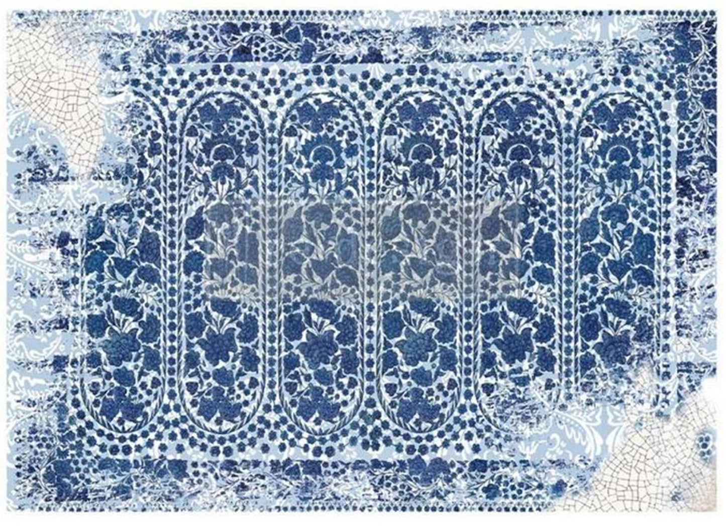 The Blue House ~ A1 Decoupage Fiber ~ 1 sheet, A1 size