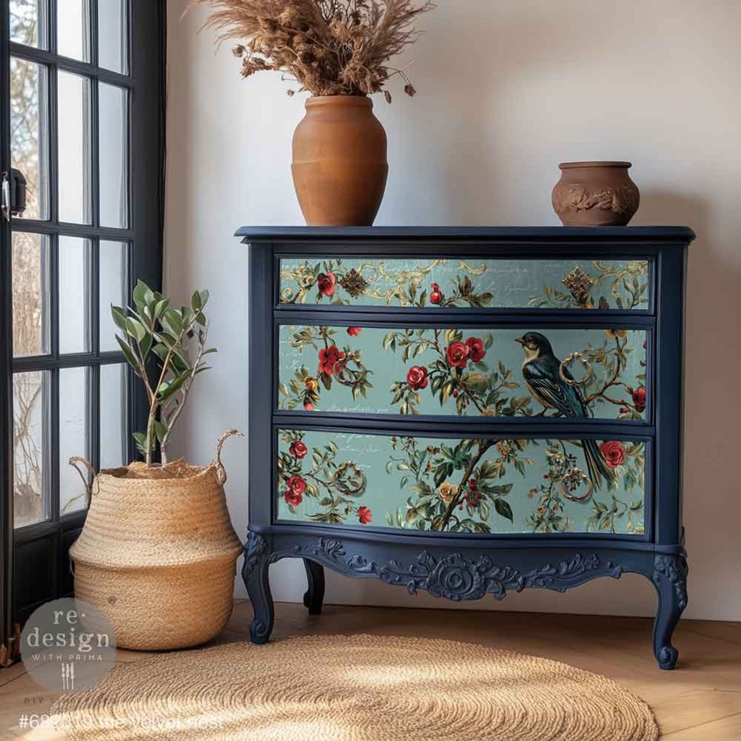 The Velvet Nest A1 Decoupage Fiber - Redesign Decor Tissue Paper ~ Decoupage Paper for Furniture 23.4" x 33.1″