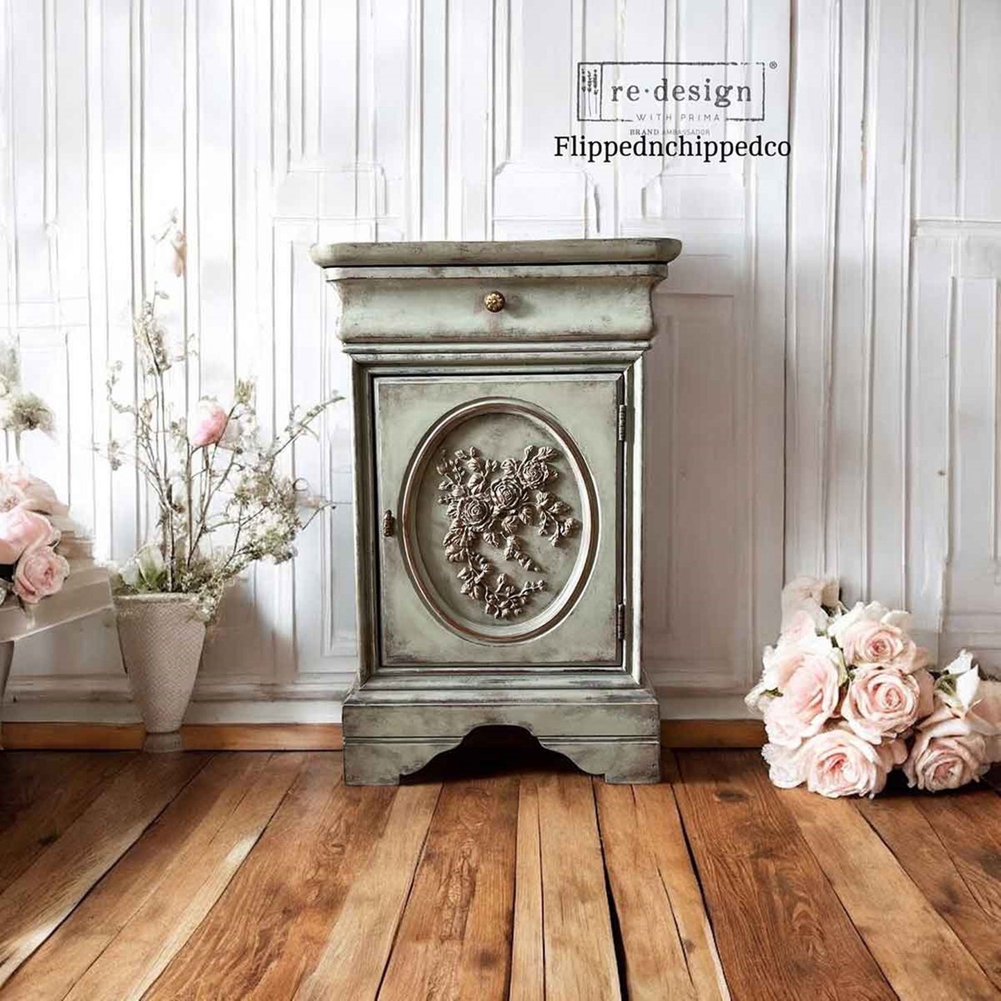 Decor Poly – Velvet Cascade (Left) – Redesigns with Prima - Prima Decor Poly - Decor Applique - Bendable Casting - Furniture makeover - Furniture Accent