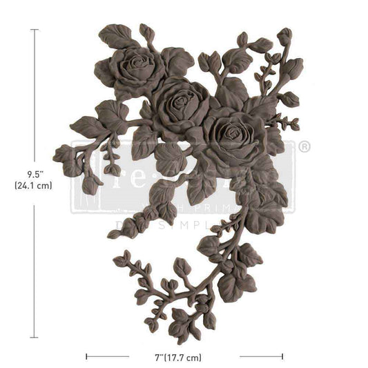 Decor Poly –  Velvet Cascade (Right) – Redesigns with Prima - Prima Decor Poly - Decor Applique - Bendable Casting - Furniture makeover - Furniture Accent
