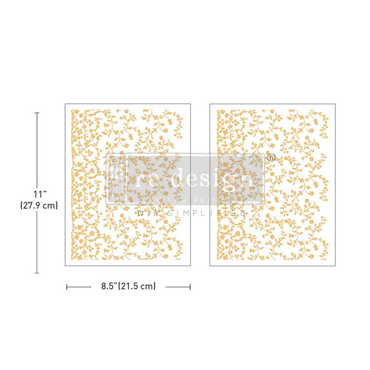 Kacha Collection – Vineyard Elegance - Decor Transfers® Middy Foil Transfers® Rub on Transfers for Furniture, Redesign with Prima Decor Transfer, Furniture Transfer