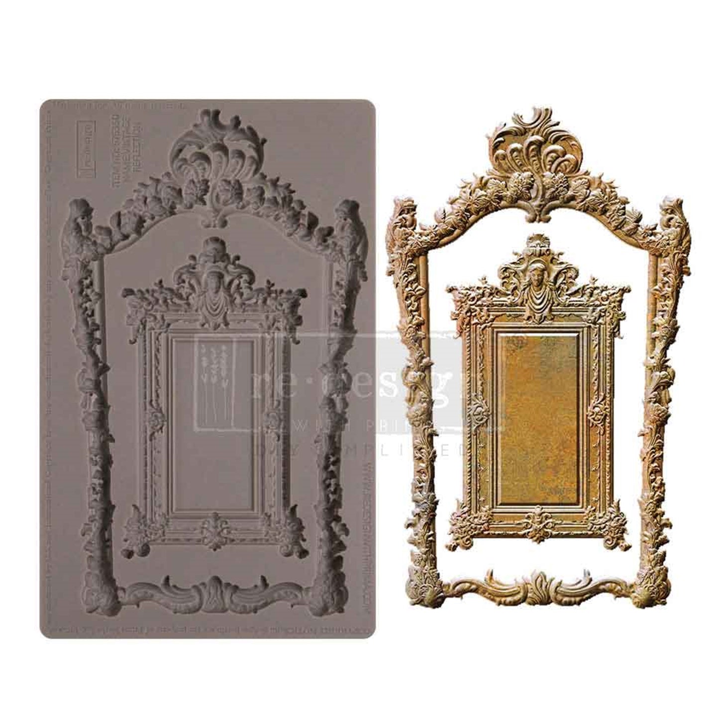 Vintage Reflection – 8″x5″, 8mm thickness ~ Redesign Decor Moulds® Silicone Decor Mould - Furniture Decor Mould
