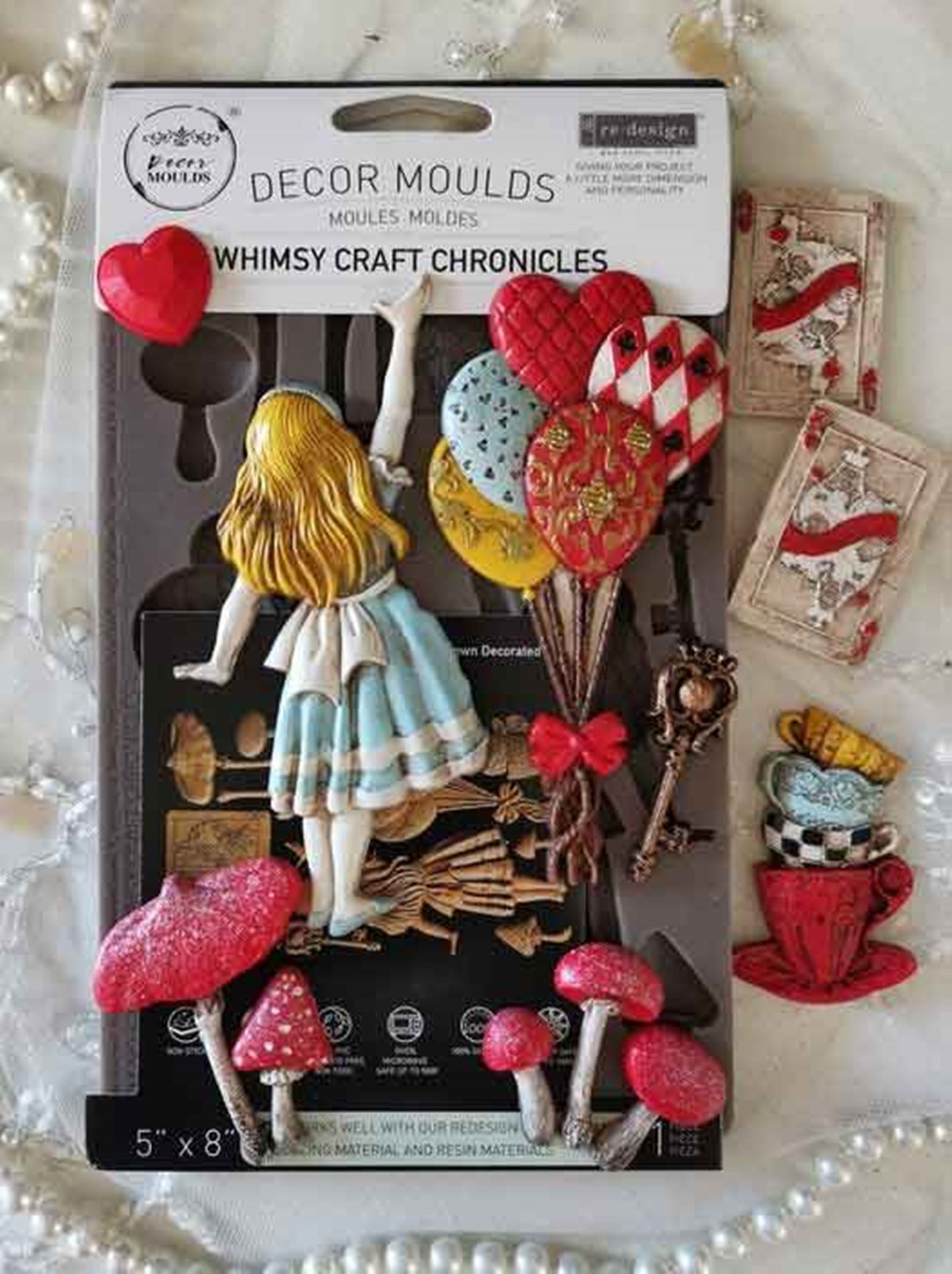 Lost In Wonderland Collection Mould – Whimsy Craft Chronicles – 8″x5″, 8mm thickness ~ Redesign Decor Moulds® Silicone Decor Mould - Furniture Decor Mould