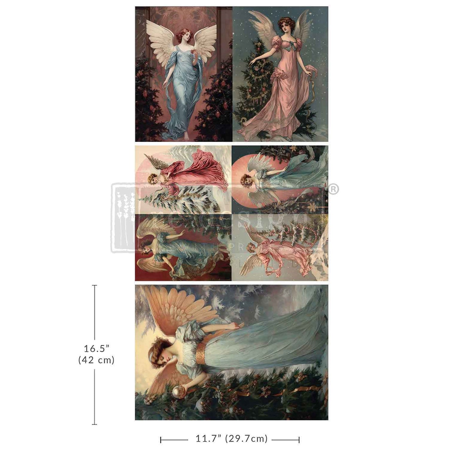 Wings of Winter - A3 Decoupage Fiber Pack - Redesign Decor Tissue Paper ~ Decoupage Paper for Furniture 11.7″x16.5″