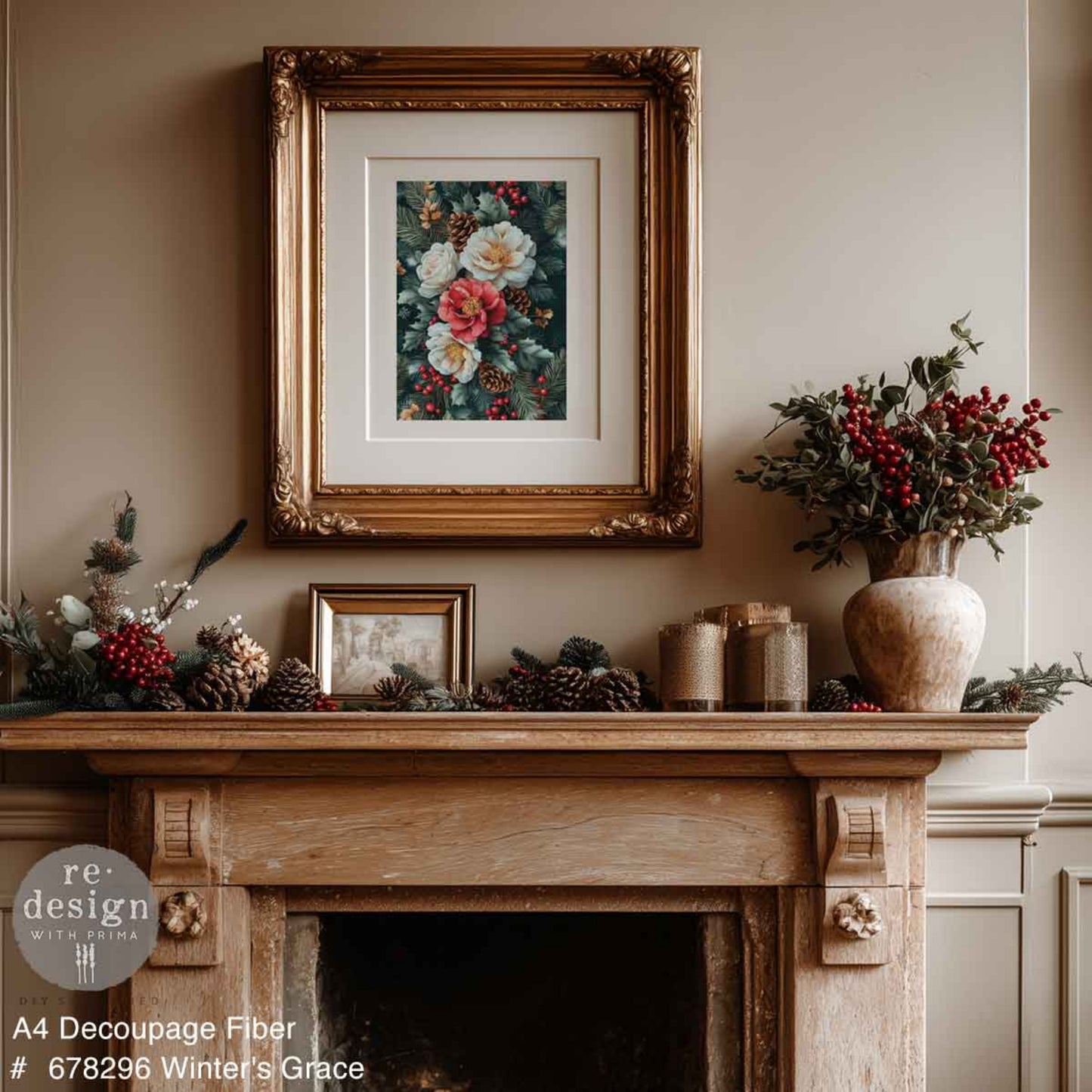 Winter’s Grace - A4 Decoupage - Redesign Decor Tissue Paper ~ Decoupage Paper for Furniture 8.27″x11.69″