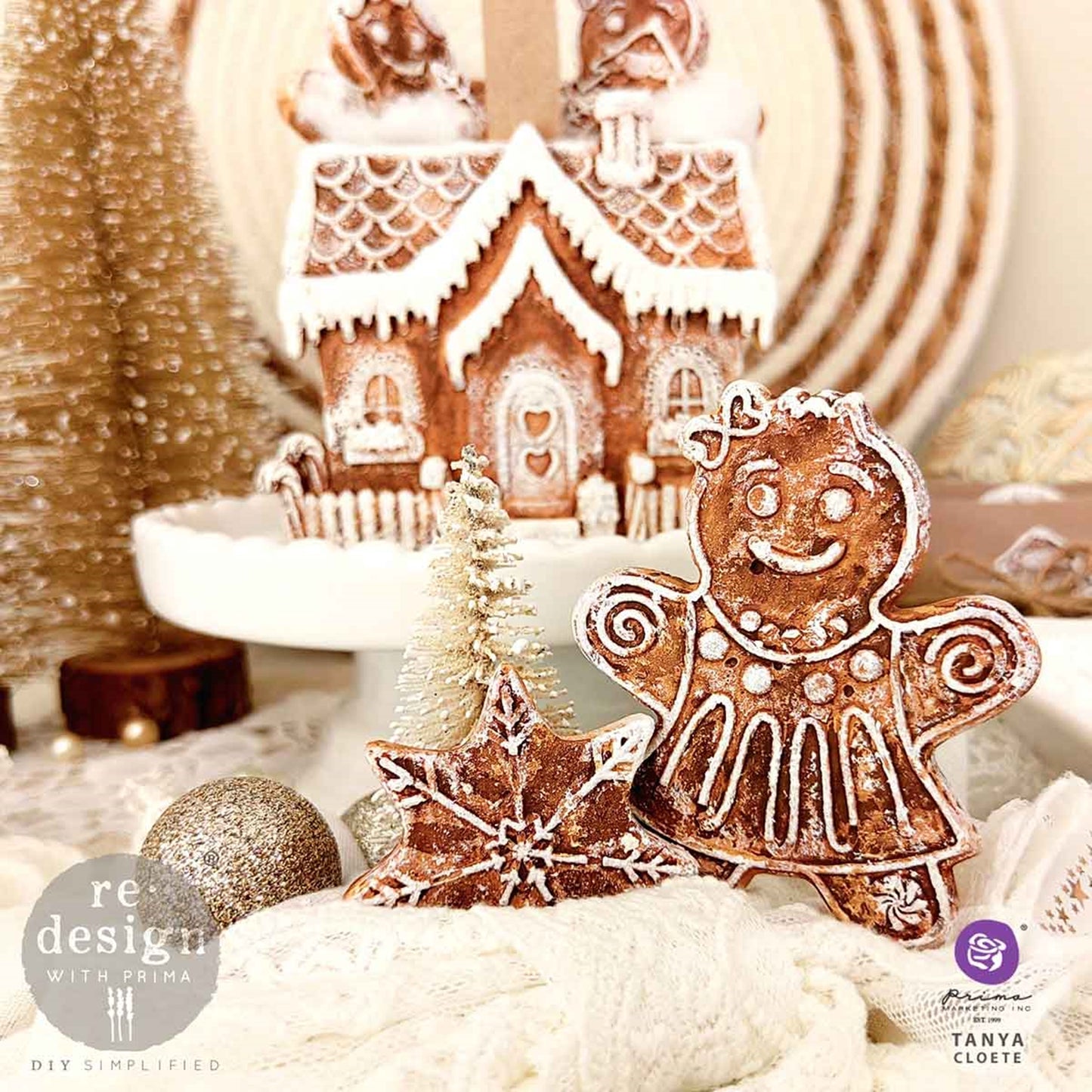 Festive Gingerbread Treats Decor Moulds® – 5″ x 8″ x 8mm Redesign with Prima