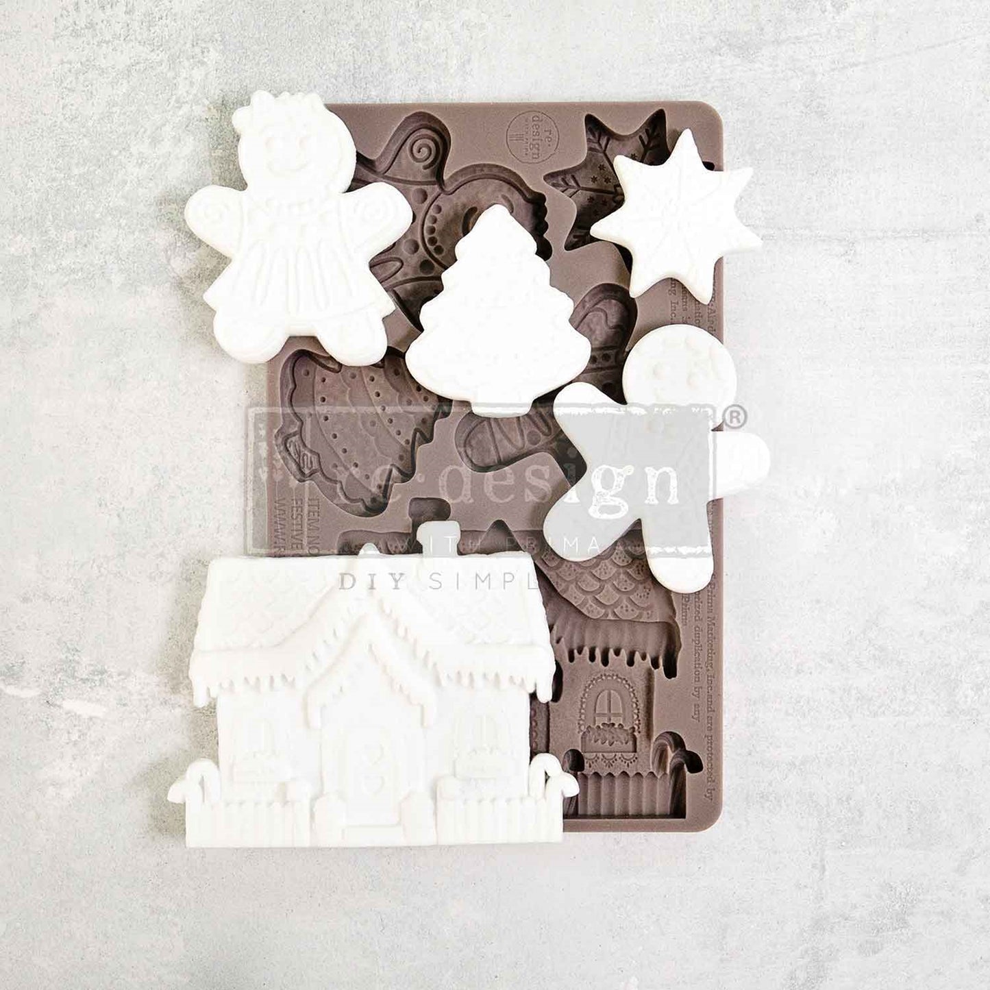 Festive Gingerbread Treats Decor Moulds® – 5″ x 8″ x 8mm Redesign with Prima