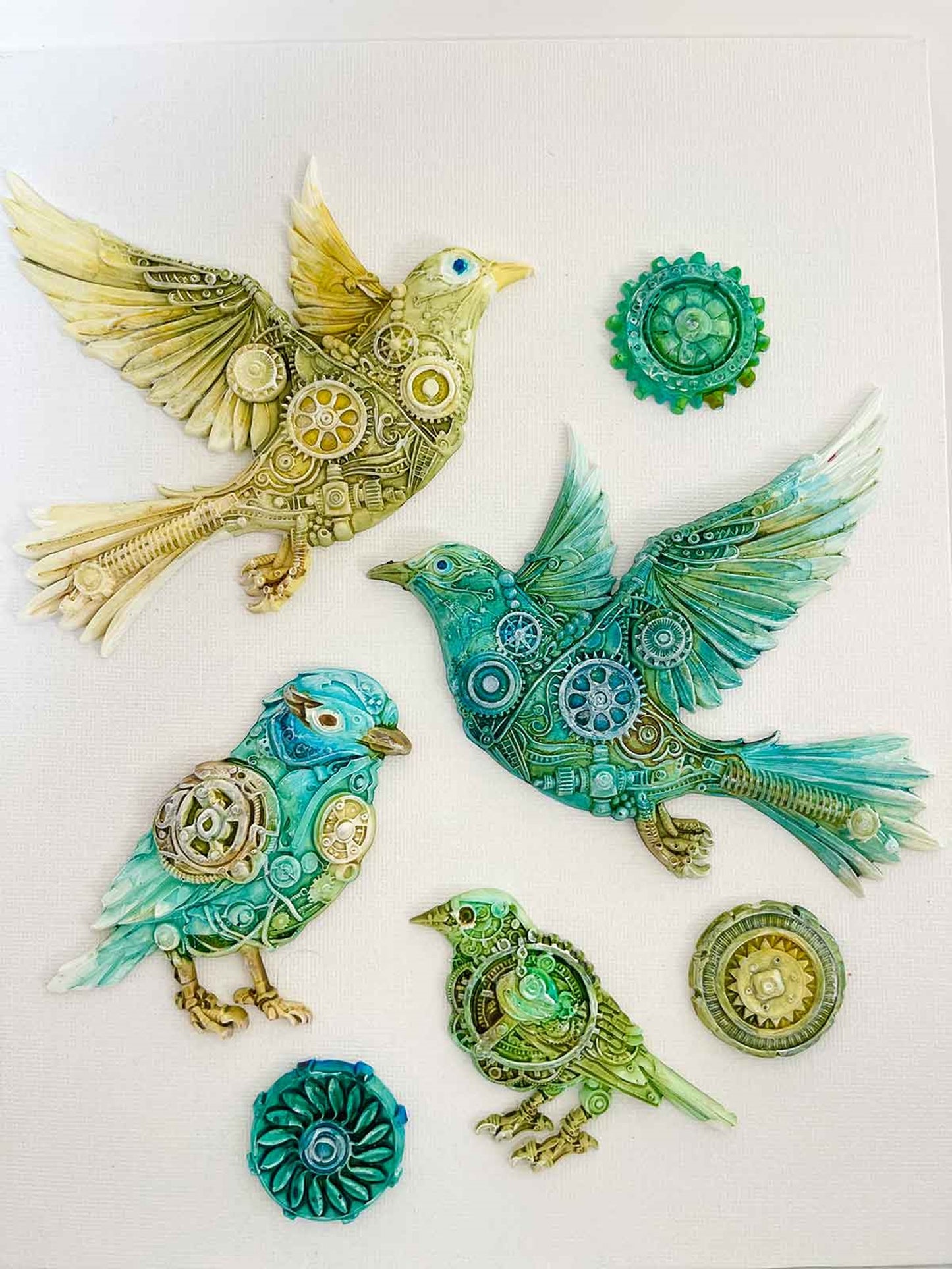 Gears of Flight Steampunk Bird Mould – 10″x5″, 8mm thickness ~ Redesign Decor Moulds® Silicone Decor Mould - Furniture Decor Mould