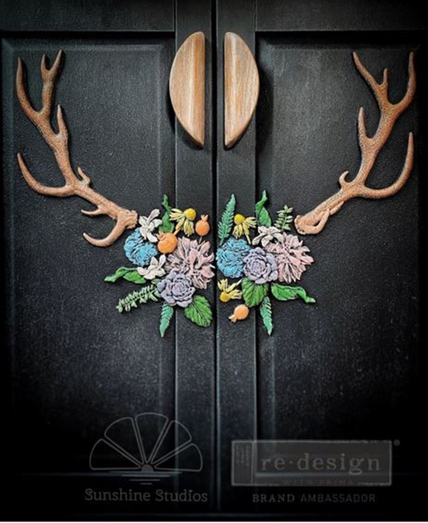 Logger’s Lodge 1 – Antler & Floral Silicone Mould 1 pc, 5″x10″x8mm