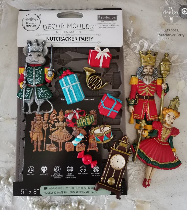 Nutcracker Party Decor Silicone Moulds® – Holiday Scene by Re·Design with Prima – 5″ x 8″ x 8mm