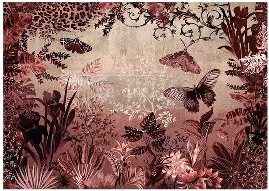 Sepia Rainforest ~ A1 Decoupage Fiber ~ 1 sheet, A1 size