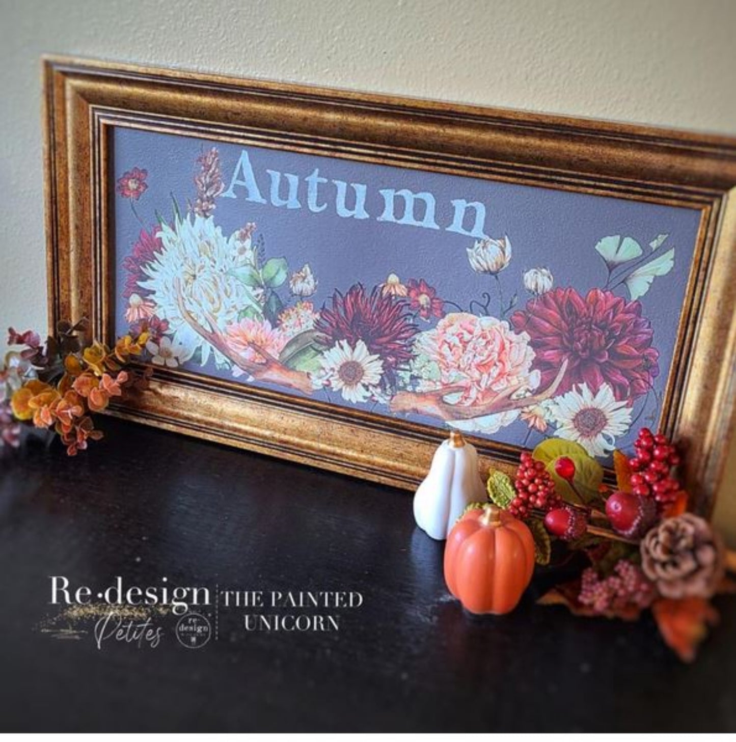 Willow Way Middy Decor Transfer - Floral & Antler Botanical Design for Furniture, DIY Crafts and home Decor Redesign with Prima