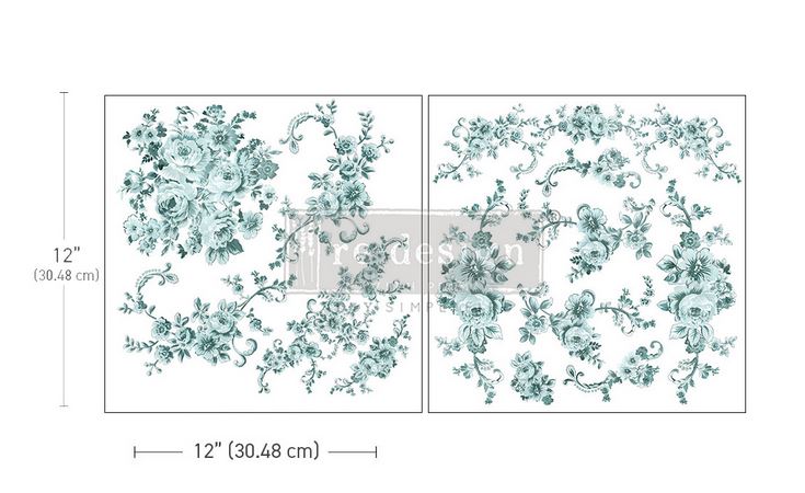New Minty Roses- Maxi Decor Transfers®