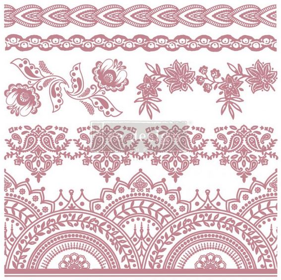 Redesign Decor Stamp – Bohemian Florals – 12″x12″ (6 pcs)