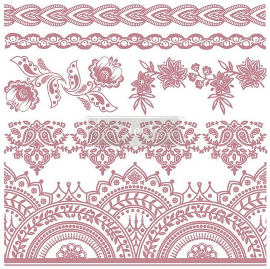 Redesign Decor Stamp – Bohemian Florals – 12″x12″ (6 pcs)